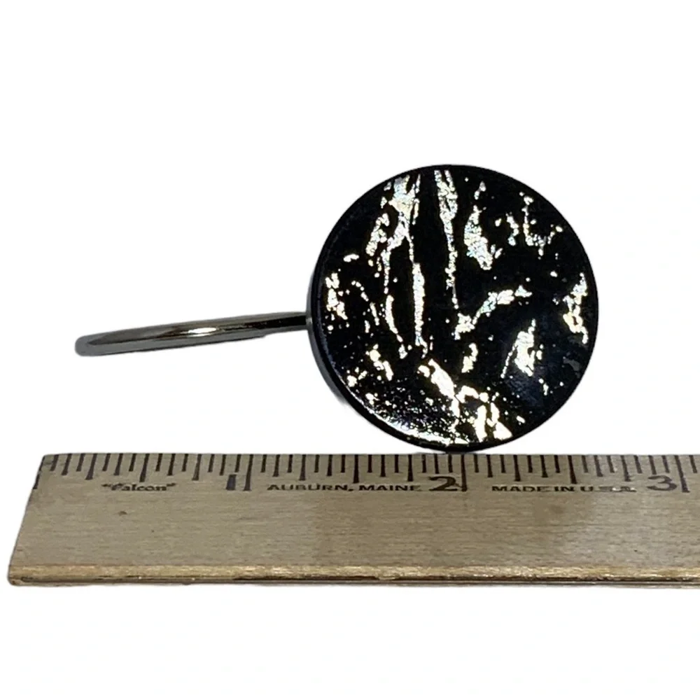 Today’s Living Black Marble Silver Metallic Silver Elite Shower Curtain Hooks